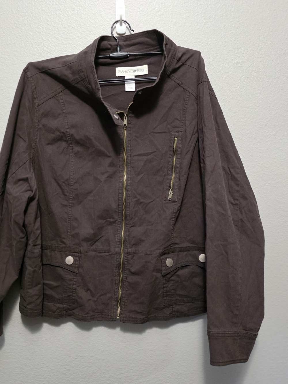 Fashion Bug Brown Zip Front Jacket